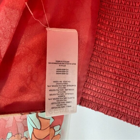 ARITZIA  WILFRED Grace Blush Floral Flowy Boho Long Sleeve Crop Top Size S New - Picture 14 of 15